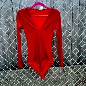 Windsor Red Velvet Bodysuit Size Small